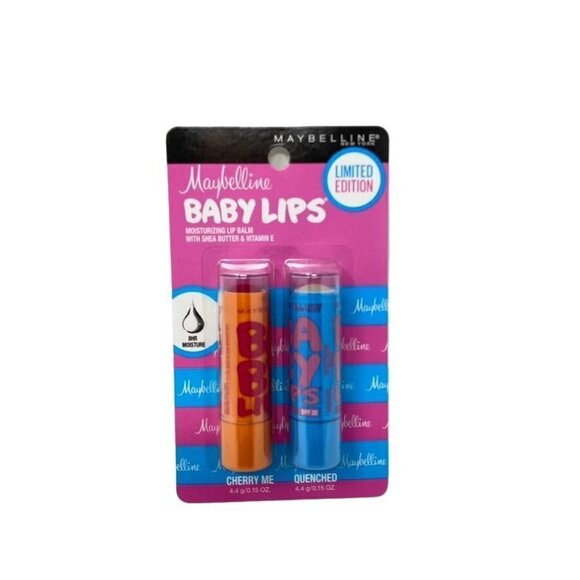 Maybelline Baby Lips Limited Edition Cherry Me + Quenched 2 Pack - Picture 1 of 5